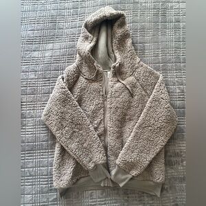 Zella zip-up Sherpa sweatshirt gray, size XL (NWT)